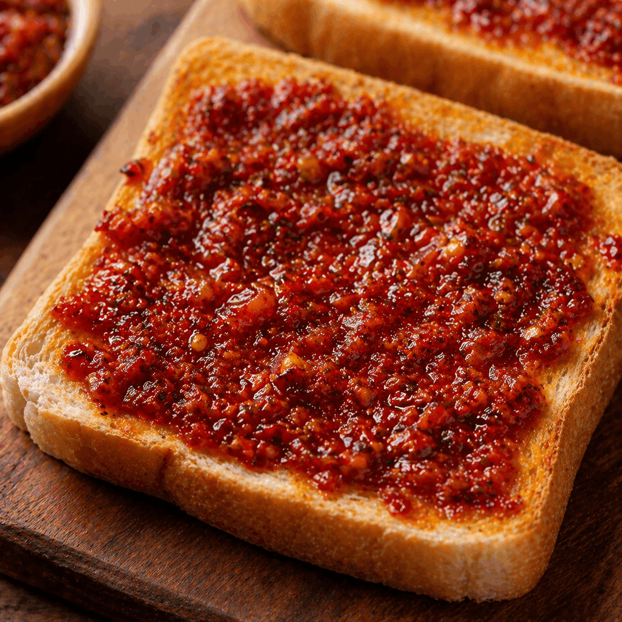 Bread upgraded with sambal